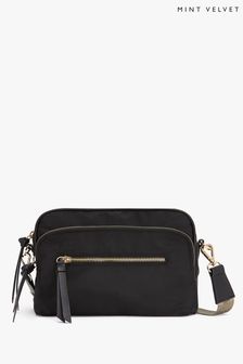 Mint Velvet Black Nylon Cross-Body Bag (A02683) | OMR31