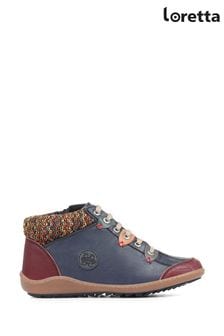 Loretta Navy Blue Ankle Boots (A02983) | ₪ 233