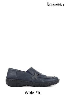 Темно-синий - Кожаные туфли для широкой стопы Loretta (A02995) | €29