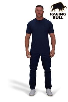 Mornarsko modra - Klasična majica s kratkimi rokavi iz organskega materiala Raging Bull (A03192) | €31
