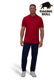 أحمر - قميص بولو عضوي كلاسيكي من Raging Bull (A03209) | 25 ر.ع