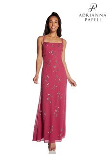 Hailey Logan by Adrianna Papell Red Nearly Nude Beaded Gown (A03348) | ₪ 521