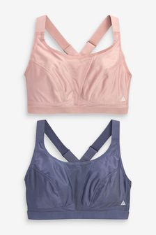 Blue/Pink Next Active Sports High Impact Crop Tops 2 Pack (A03689) | 952 UAH