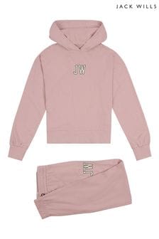 Jack Wills Pink Over The Head Hoodie and Joggers Leisure Set (A04041) | €51