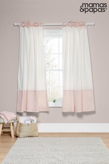 Mamas & Papas Pink Welcome to the World Tie Top Floral Curtains (A04154) | €108