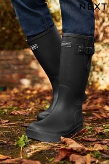 Black Buckle Detail Wellington Boots (A04770) | 256 zł