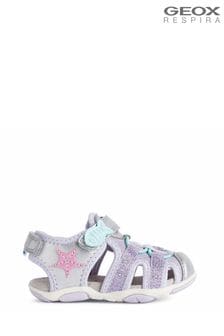 Geox Baby Girl Silver Agasim Sandals (A04939) | $104