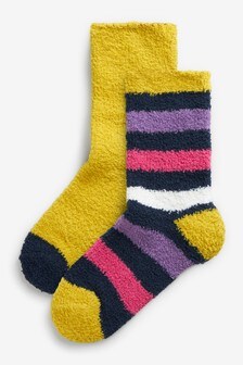Bright Stripe Cosy Bed Socks 2 Pack (A05077) | €5.50