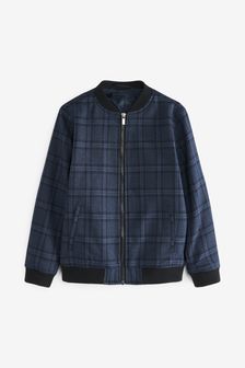 Navy Blue Bomber Navy Blue Check Suit Jacket (12mths-16yrs) (A05153) | $57 - $76