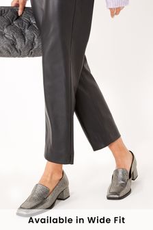 Square Toe Heeled Loafers