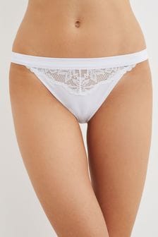White Brazilian Forever Comfort® Lace Knickers (A05426) | $18