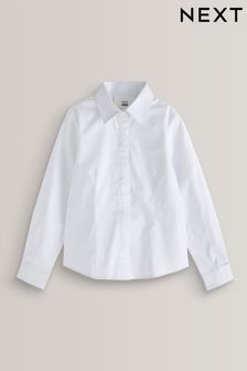 White Dressing Made Easy Cotton Rich Stretch Long Sleeve School Shirt (3-17yrs) (A05640) | €11.50 - €20