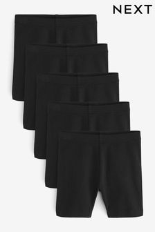 Negro - Pack de 5 pantalones cortos de ciclismo en tejido elástico con alto contenido de algodón (3-16 años) (A05641) | 19 € - 36 €