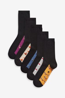 Woodland Creatures Footbed Ankle Socks 5 Pack (A05840) | €7