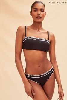 Mint Velvet Black Stitching Bandeau Bikini Top (A06156) | €23
