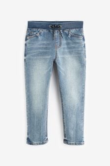 Rib Waist Light Blue Regular Fit Jersey Jeans (3-16yrs) (A07222) | $24 - $32