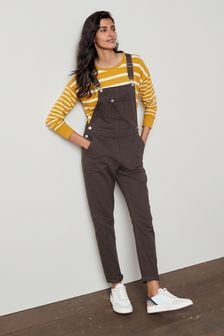 Chocolate Brown Tapered Leg Denim Dungarees (A07276) | ₪ 77