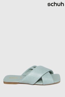 Schuh Tania  Green Leather Cross Strap Sandals (A07289) | 40 €