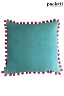 Riva Paoletti Aqua Blue Mardi Gras Pom-Pom Polyester Filled Cushion (A07559) | 28 €