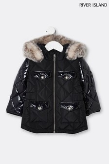River Island Black Quilted Millie Puffer Jacket (A07589) | €21.50