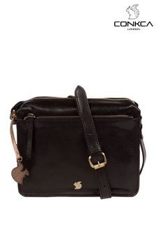 Черный - Кожаная сумка с длинным ремешком Conkca Aurora (A07878) | €67