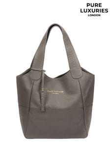 Pure Luxuries London Freer Grey Leather Tote Bag (A07903) | BGN 165