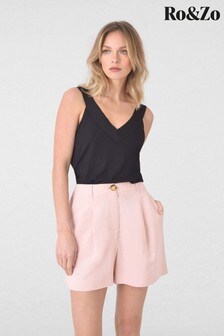 Ro&Zo Pink Tailored Linen Blend Shorts (A08129) | €43.50