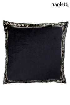 Riva Paoletti Black/Gold Apollo Embroidered Polyester Filled Cushion (A08203) | 139 QAR