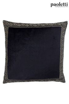 Riva Paoletti Black/Gold Apollo Embroidered Polyester Filled Cushion