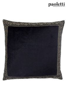 Riva Paoletti Black/Gold Apollo Embroidered Polyester Filled Cushion (A08203) | $48