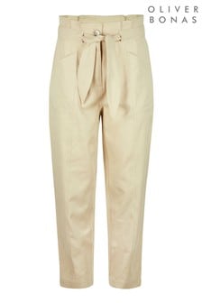 Oliver Bonas Stone Brown Tie Waist Trousers (A08920) | €35