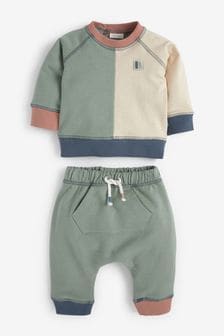 Colourblock Baby Sweatshirt And Joggers Set (0mths-2yrs)