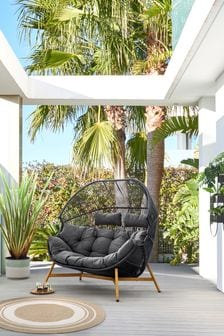 Black Helsinki Garden 2 Seater Egg Chair (A09526) | €875