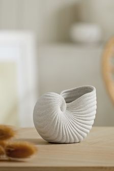 Light Natural Mini Ceramic Shell Ornament (A09731) | $21