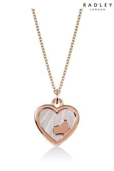 Radley Ladies Love Sterling Silver 18ct Rose Gold Plated Pale Pink Necklace (A09742) | ₪ 373