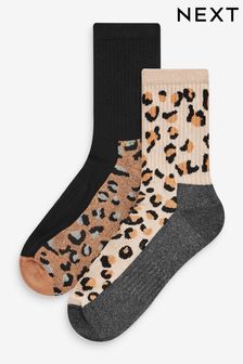 Animal Print Next Active Sports Walking Ankle Socks 2 Pack (A09763) | €13