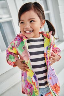  (A09853) | NT$750 - NT$930 繽紛亮粉色卡通人物 - 防雨印花風衣 (3個月至7歲)
