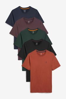 Crew Neck Regular Fit Stag T-Shirts 5 Pack