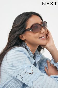 Braun - Sonnenbrille mit Zierausschnitten und Farbverlauf (A09931) | 21 €