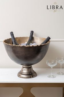 Libra Pewter Grey Merapi Lava Footed Champagne Cooler (A0P725) | €314