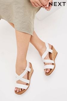 White Extra Wide Fit Forever Comfort® Elastic Strap Wedges (A0W340) | 20 €