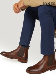Каштановые - Кожаная мужская Chelsea Сапоги и ботинки Jones Bootmaker Deakin (A10030) | €146