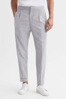Reiss Grey Brighton Relaxed Rolled Hem Trousers (A10221) | 211 €