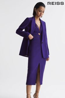 Reiss Purple Blake Slim Fit Single Breasted 100% Wool Blazer (A10231) | $725