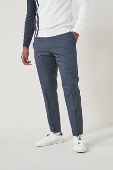 Navy Blue Check Formal Co-ord: Joggers (A10462) | €38