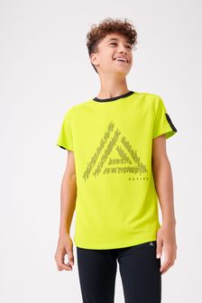Lime Green Moisture Wicking Short Sleeve Sports T-Shirt (3-16yrs) (A10502) | SGD 16 - SGD 24