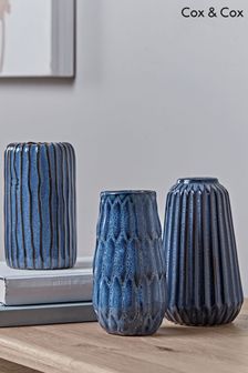 Set of 3 Cox & Cox Blue Textured Vases (A10542) | €60