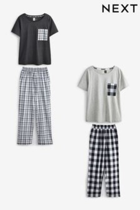 Černobílá kostka - Pyžamo z bavlněné směsi, 2 ks (A10562) | 1 395 Kč