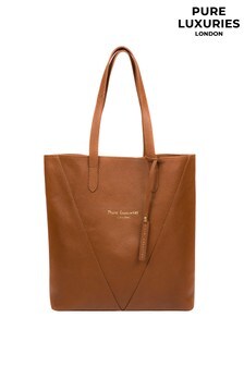 חום בהיר - Pure Luxuries London Claudia Leather Shopper Bag (A10975) | ‏228 ₪