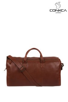 Marrón Conker - Bolso de viaje de cuero Edu de Conkca (A10987) | 183 €